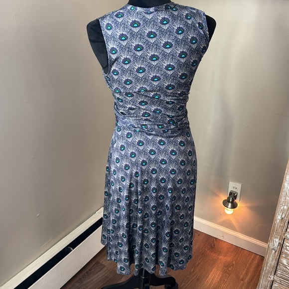 Tory Burch Theona Peacock Print Silk Wrap Dress - Picture 5 of 7